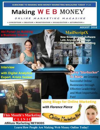 Making Web Money August 2018