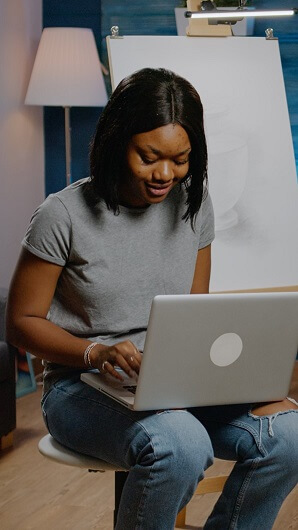 Woman on Computer